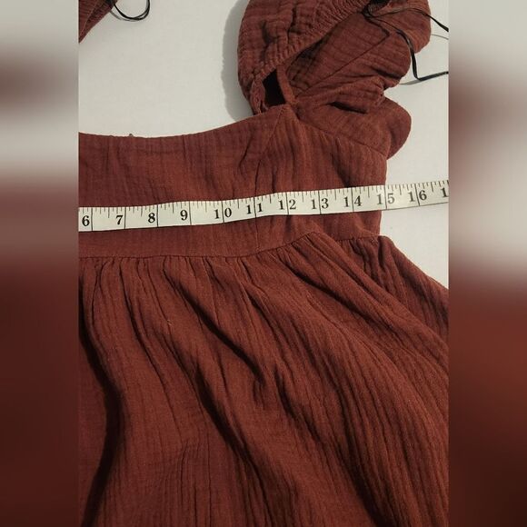 Princess Polly Lorna Gauze Romper Brown Size 2 - Picture 12 of 14